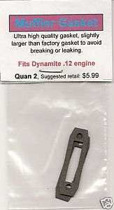 Dynamite .12 Exhaust/Muffler Gasket 2 Pack NIP  