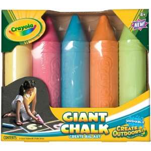    Crayola BIN511505 Crayola Giant Sidewalk Chalk 5 Cnt Toys & Games
