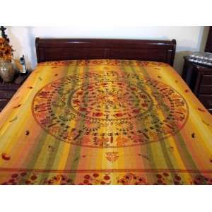  TRIBAL STYLE HANDMADE COTTON QUEEN BED SHEET TAPESTRY 