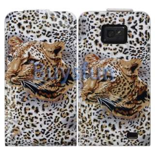 New Leopard Pattern Flip Leather Cover Case For Samsung Galaxy S2 S II 