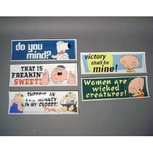  Set of 5 Family Guy Bumper Stickers Toys & Games