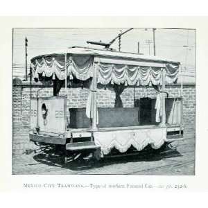  1907 Print Mexico Funeral Tram Car Tramway Trolley Casket 
