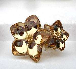Baccarat Crystal Gold Blossom Ring 18K Gold Size 7.5 New  