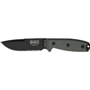  ESEE Knives 4SCP Part Serrated Model 4 FIxed Blade Knife 
