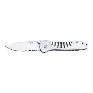 Benchmade MonoChrome folding Knife Stainless Combo Mod Drop Point/Dual 