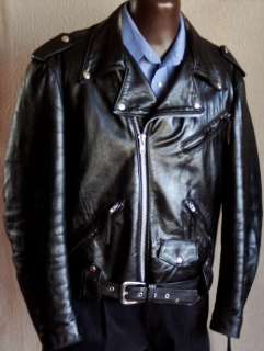 HARLEY DAVIDSON Black Leather Motorcycle JACKET Size 44 Large 