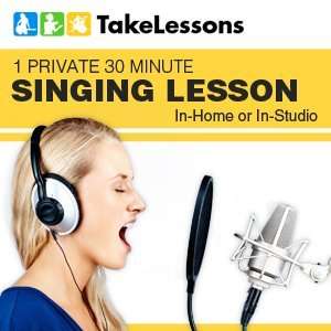  TakeLessons 1 Private 30 Minute Singing Lesson: In home or 