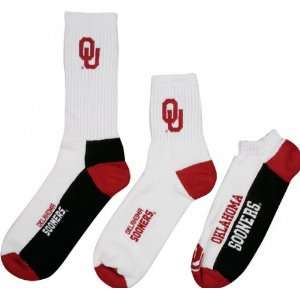  Oklahoma Sooners Mens 3 Pair Sock Pack: Sports & Outdoors