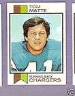 1973 Topps FB #338 Tom Matte/Chargers EX/MT