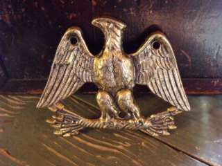  Vintage Solid Brass American Bald Eagle Piece Pediment Plaque  