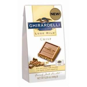 Ghirardelli Chocolate Luxe Milk Chocolate Crisp Singles Gift Bag, 5.25 
