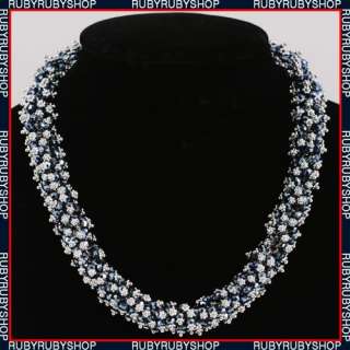 White Gold Plated Use SWAROVSKI Crystal Necklace N009  