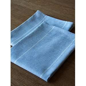   Set of 2 Blue Due Linen Cotton Kitchen Towels Florence: Home & Kitchen