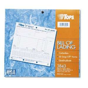  TOPS  Bill of Lading, 8 1/2 x 7, Carbonless 4 Part, 50 