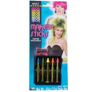   By Forum Novelties Neon Makeup Stick Set / Multi colored   One Size