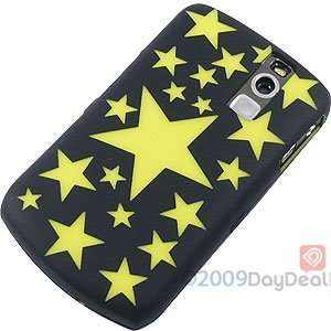  Laser Cut Skin Cover for BlackBerry Curve, Stars Black 