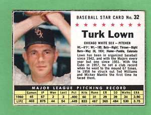 1961 Post #32 Turk Lown White Sox box EX+  