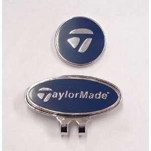 TaylorMade Blue Golf Ball Marker & Hat Clip: Sports 