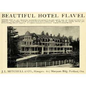  1903 Ad Hotel Flavel J L Mitchell Portland Oregon River 