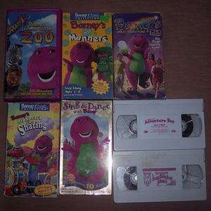 Lot 7 Barney Barneys Purple Dinosaur VHS Video Tapes Movies Sing 