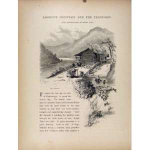  Lookou Mountain Tennessee Wood Engraving Old Print