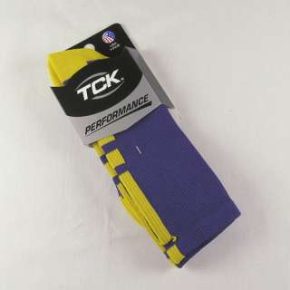 NEW TCK Elite Baseline Basketball Socks, Purple/Gold, proDRI, Calf 