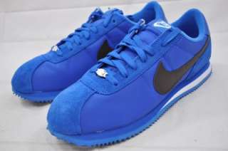 NIKE CORTEZ BASIC NYLON 06 317249 401 BLUE SPARK VELVET BROWN WHITE 