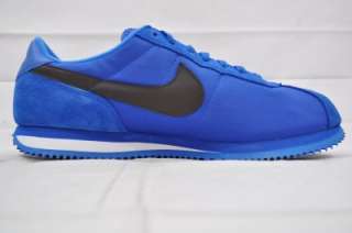 NIKE CORTEZ BASIC NYLON 06 317249 401 BLUE SPARK VELVET BROWN WHITE 