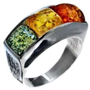   and Sterling Silver Square Designer Ring: Ian and Valeri Co.: Jewelry