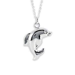  925 Sterling Silver New Dolphin Charm Pendant Necklace 