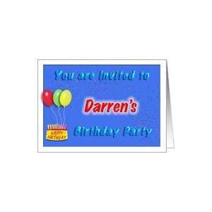  Darrens Birthday, Invitation to the Party Card Toys 