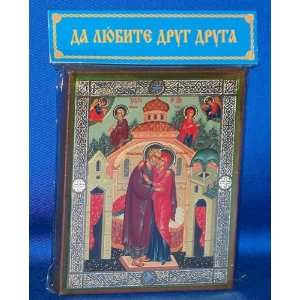  CONCEPTION OF THE THEOTOKOS   6 1/4 X 5 WOOD ICON PLAQUE 