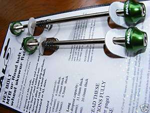Halo Hex Key Skewers (Pair) Anti Theft (Green) NEW! 5055530904910 
