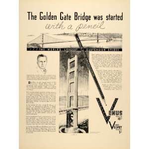  1934 Ad Venus Velvet Drawing American Pencil Supplies 