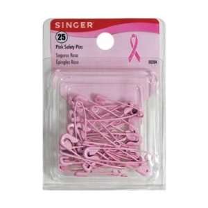  Singer Sewing Pink Safety Pins Sizes 1 & 2 25/Pkg; 6 Items 