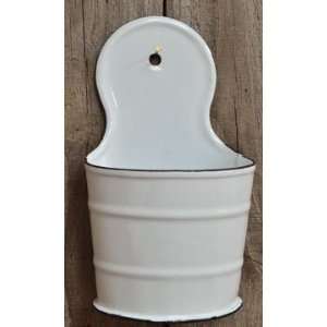    Enamelware Wall Bucket Country Rustic Decor: Home & Kitchen