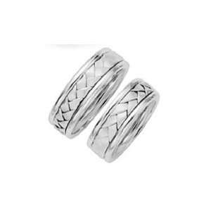  his hers platinum wedding band set 7mm each 2 rings 