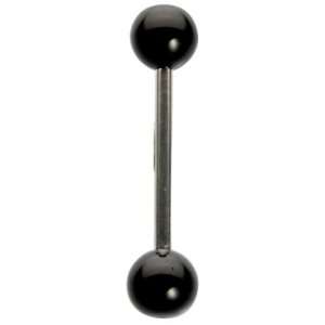  14G 5/8 Black Balls Straight Barbell Jewelry