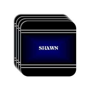 Personal Name Gift   SHAWN Set of 4 Mini Mousepad Coasters (black 