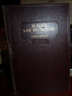 Blacks Law Dictionary Third Edition 1933  