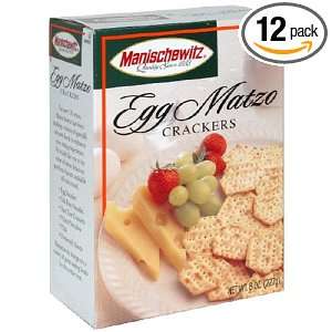 Manischewitz Egg Matzo Crackers, 8 Ounce Boxes (Pack of 12)  