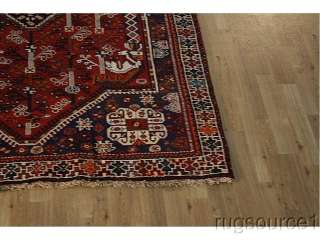 EXCELLENT TRIBAL 5X8 SHIRAZ PERSIAN ORIENTAL AREA RUG WOOL & WOOL 