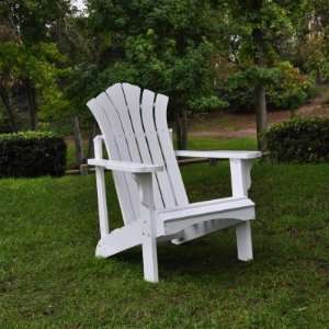  Cedarwood Sanibel Adirondack Chair   White: Patio, Lawn 