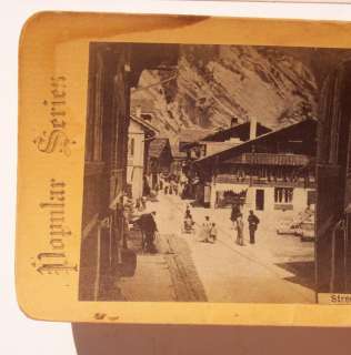 1900s? Stereoview SV Street Unterseen Switzerland Berne  