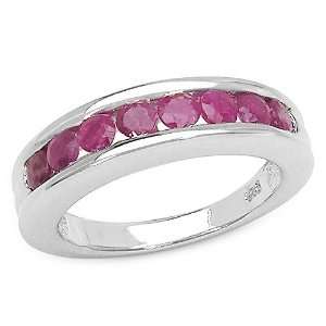  1.10 Carat Genuine Ruby Sterling Silver Ring: Jewelry