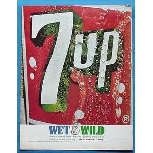 1967 7 Up Soda Wet & Wild Large Logo Print Ad:  Home 