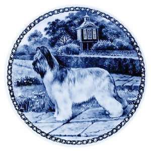 Briard: Danish Blue Porcelain Plate:  Home & Kitchen