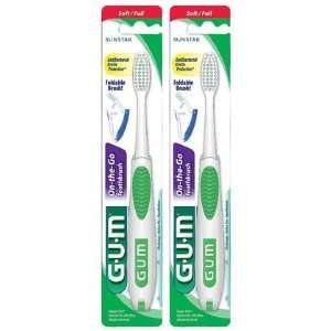  GUM Ortho Travel Toothbrush, 2 ct (Quantity of 4) Health 
