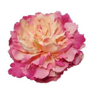  NEW Dark Pink Real Touch Peony Bloom Hair Flower Clip 