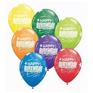  Birthday Latex Balloons Loops & Stars Qualatex 11 25 Par 